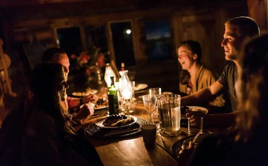Log Cabin Dinner with Guests