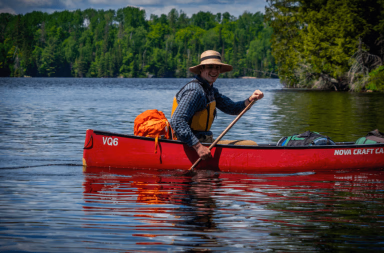 Noah guiding an Algonquin Park canoe trip
