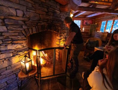 Fireplace at the Algonquin Log Cabin