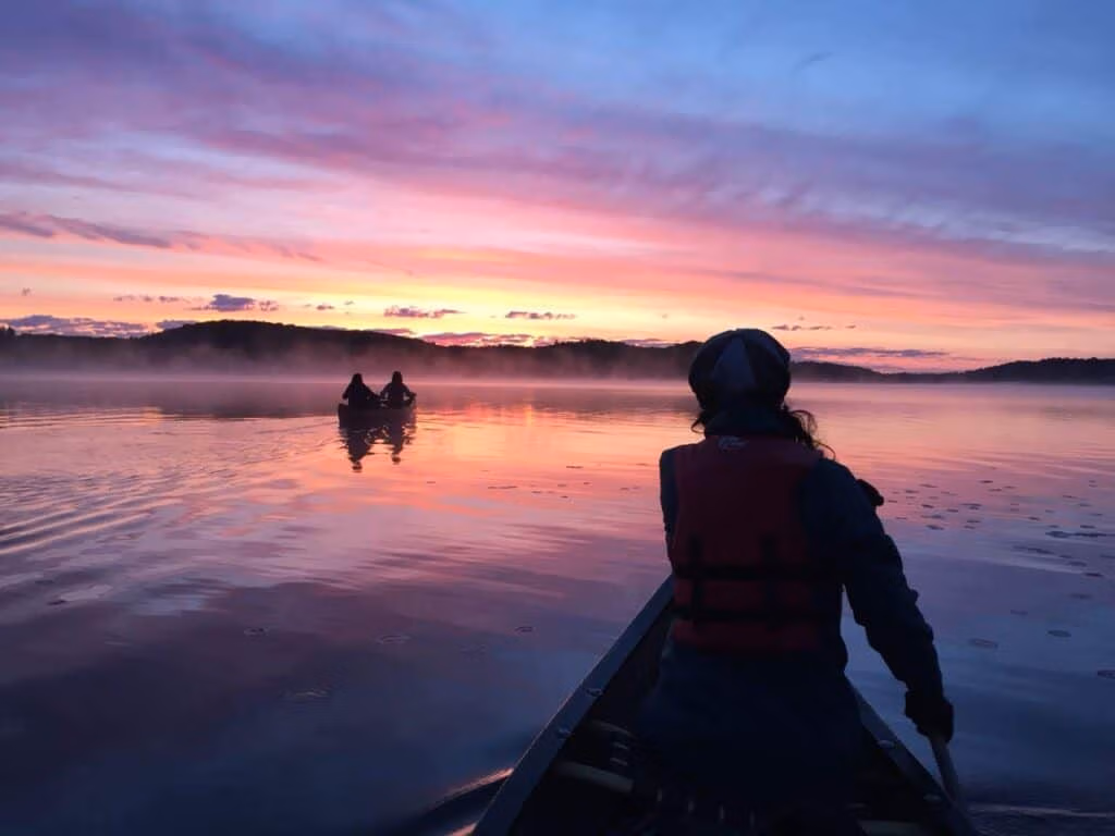 Early morning paddle with spectacular colours at Algonquin Park