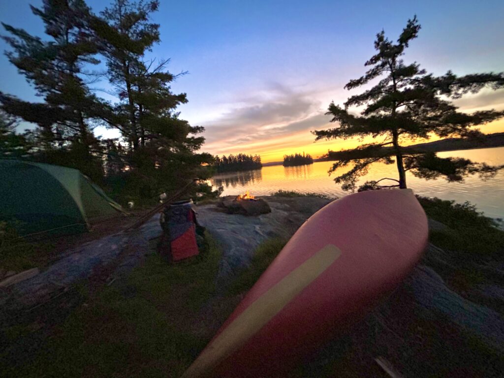 Camping on a canoe trip in Algonquin Park