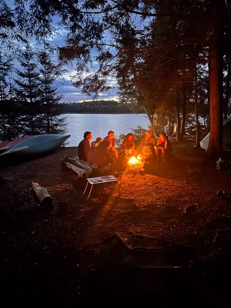 group at campfire