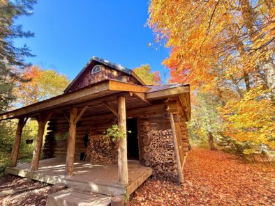Algonquin Log Cabin in fall