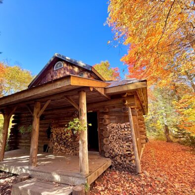log cabin fall colours