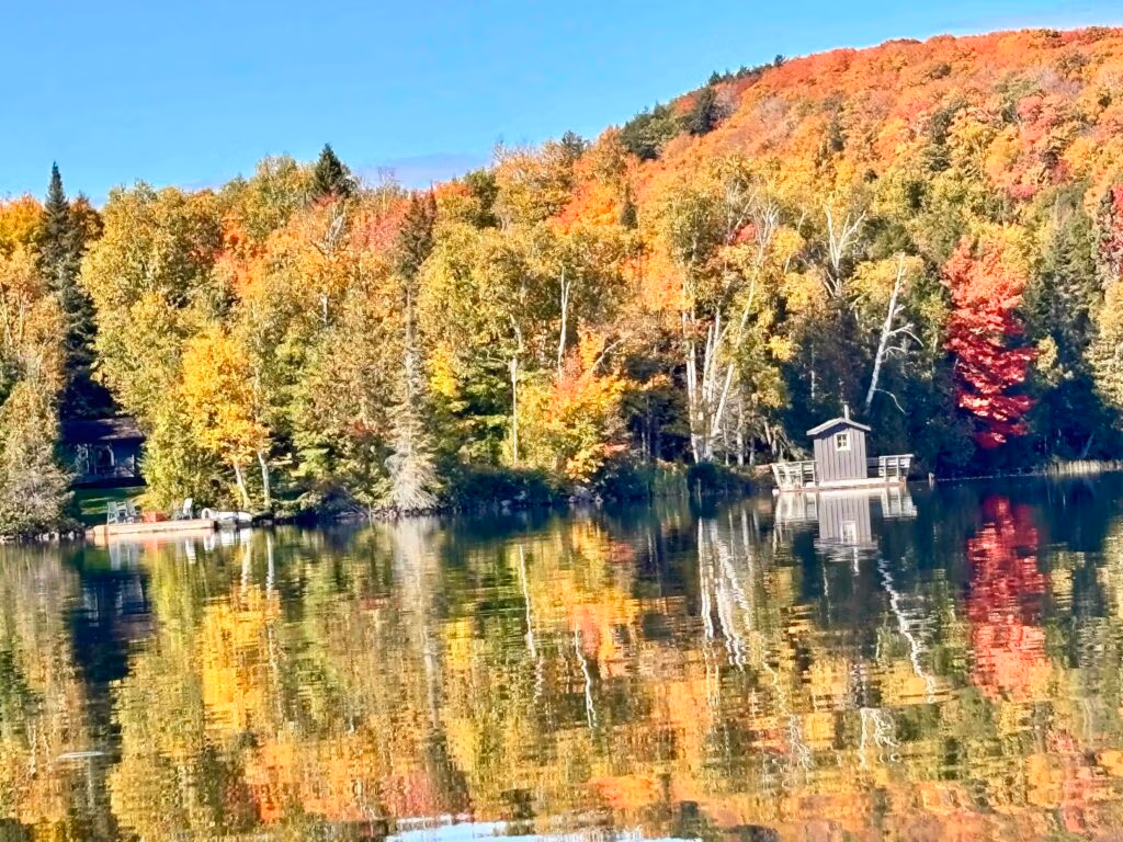 Nipissing Cottage waterfront in fall colours